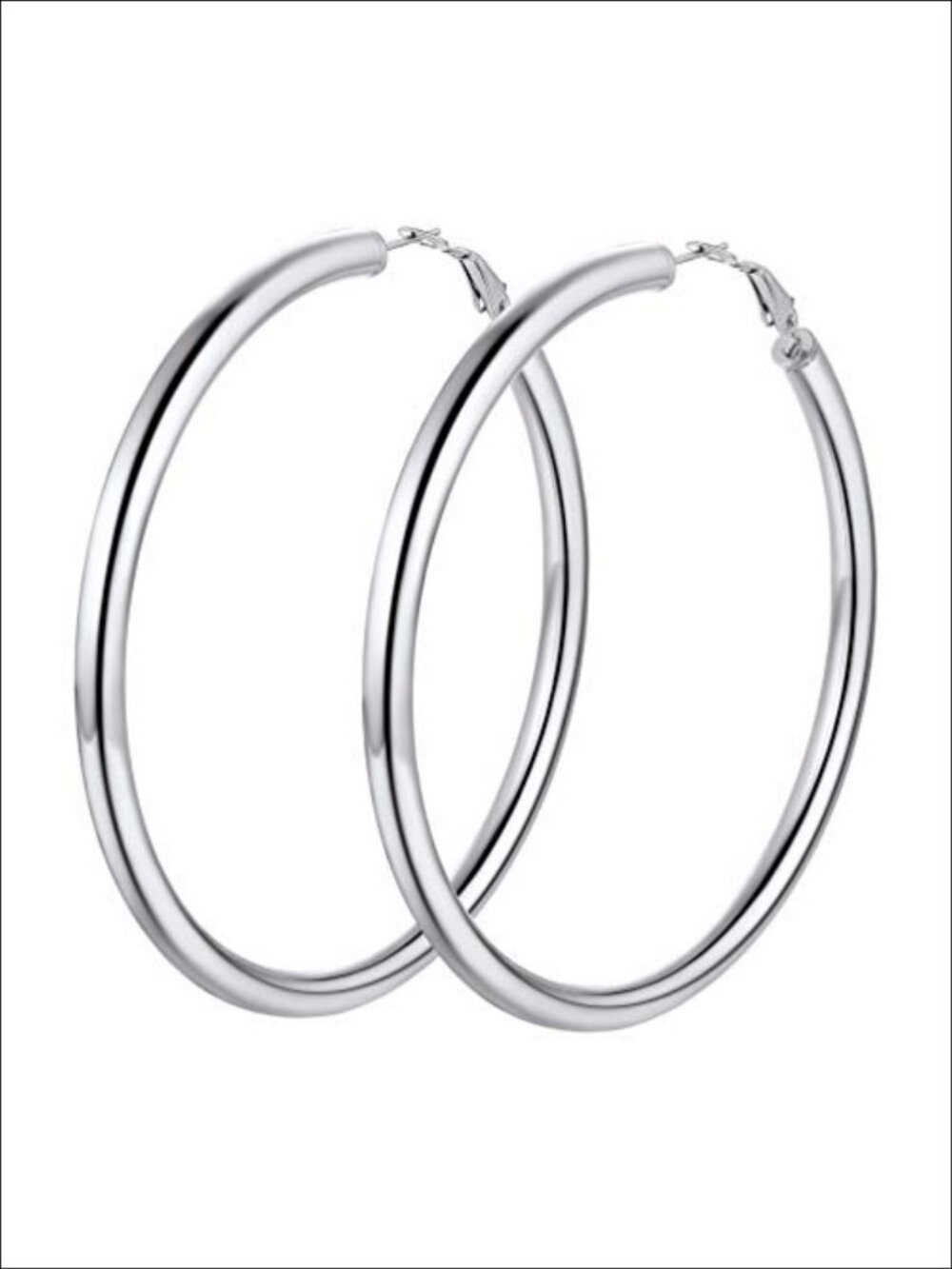 Chunky Hoop Earrings 14K Gold Plated Stainless Steel 80mm Statement